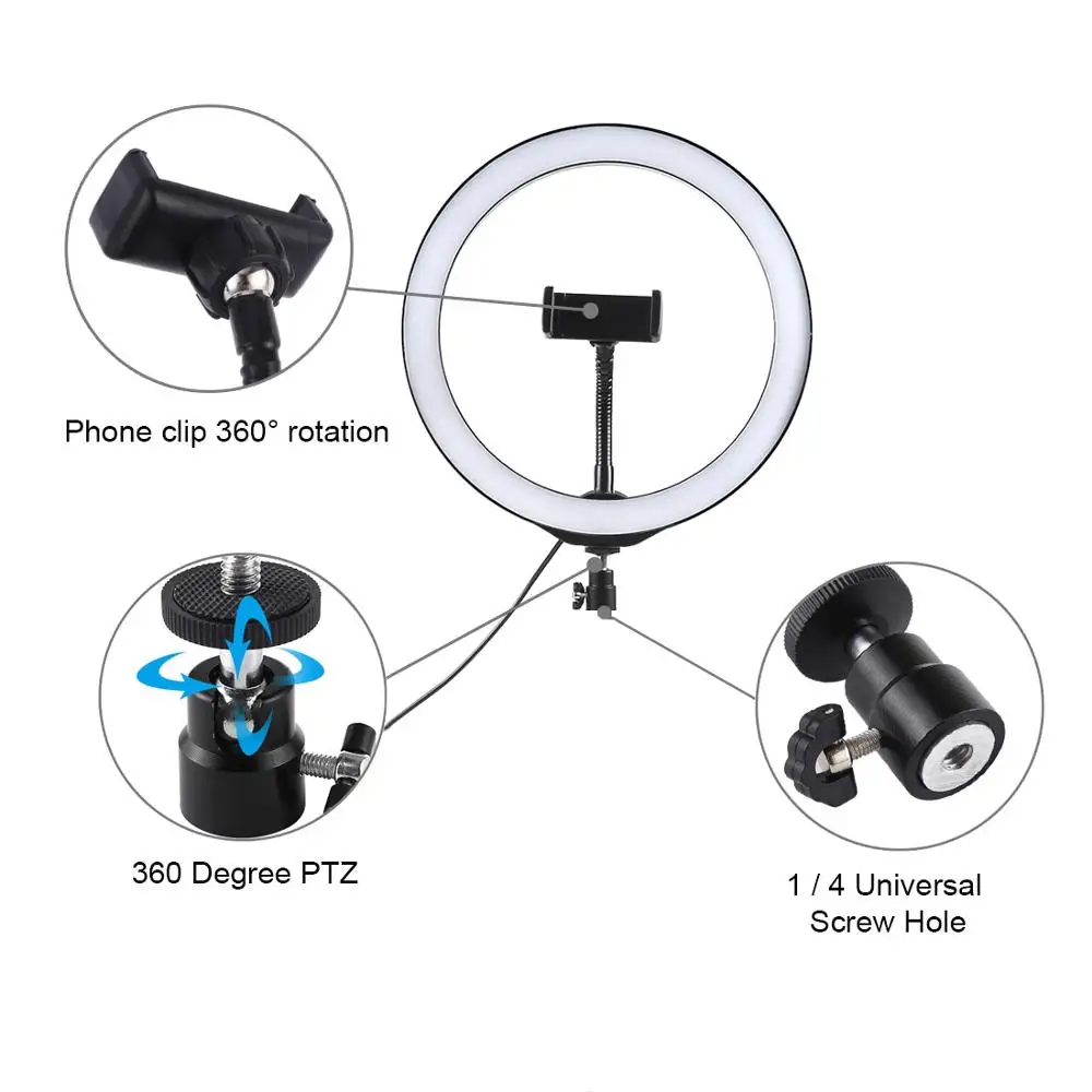 Новый складной тренога с 30 см Dimable светодиодный светильник для вспышки кольцом
