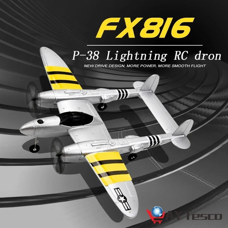 

FX-816 самолет Второй мировой войны P38 RC самолет 2,4 ГГц 4 канала Радиоуправляемый летательный аппарат с неподвижным крылом уличный Летающий Дро...