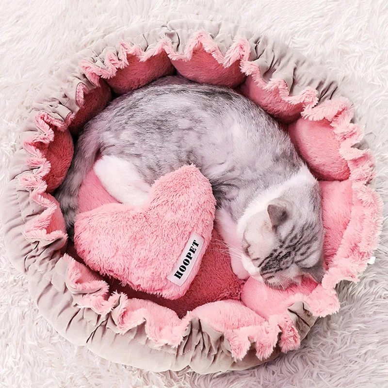 

Hoopet Princess Bed For Cats Cute Lovely Pink Soft Nest For Pet Puppy Kennel Sofa Dog House Cat Sleeping Bag Bed Cat Suppliers