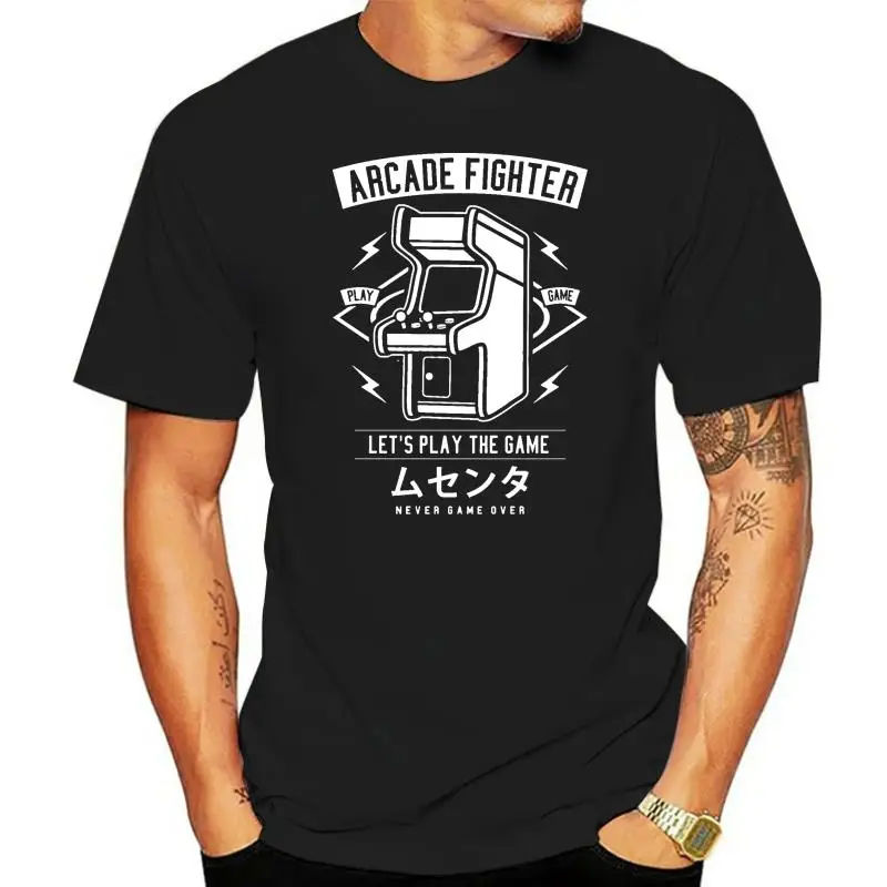 

2022 New Mens Arcade Fighter Retro Vintage Gaming Men T-Shirt Tee Shirts