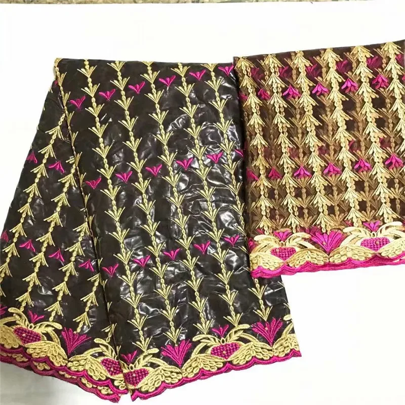 Черная кружевная ткань по-прежнему FLY новейшая африканская богатая bazin 2019