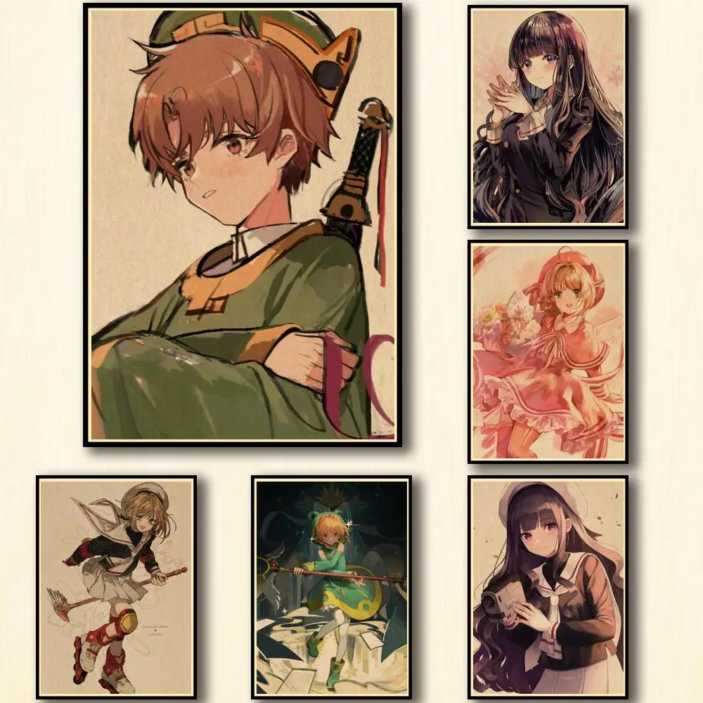 36 рисунков аниме карточка Captor Sakura плакат из крафт-бумаги мультяшная картина для