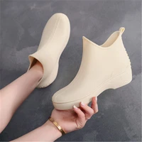fashion rain boots women casual wild low heeled comfortable non slip wear resistant short water boots black work water boots