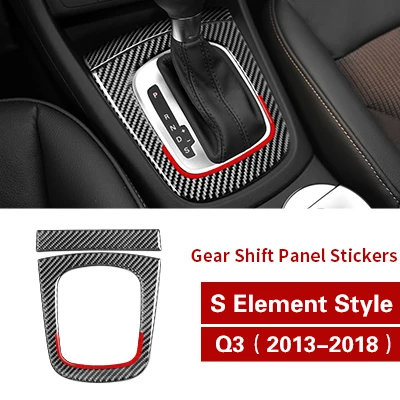 S element style Украшение интерьера автомобиля литье из углеродного волокна Шестерня управление переключением передач Панель наклейки и наклейки для автомобиля для Audi Q3 2013- аксессуары - Название цвета: S element style