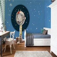 giraffe nordic style childrens room wallpaper boys bedroom blue wallpaper custom seamless wall cloth european wall decoration