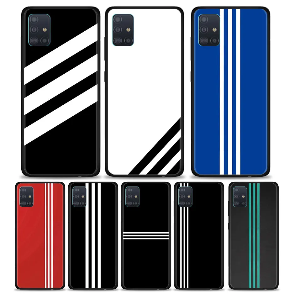 

Sports Brand Stripes Silicone Phone Case for Samsung A51 A52 A71 A72 5G A91 A42 A41 A32 A31 A21s A12 A11 A02s A01 Casing Cover
