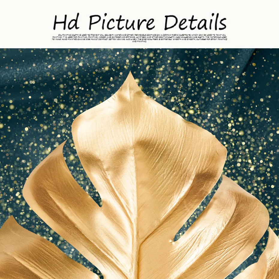 

Luxury Gold Leaves Wall Art Canvas Painting Golden plant Poster and Print For Living Room Decoration Pictures Unframed