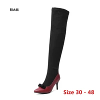 spring autumn high heel over the knee boots women martens long boots high heels woman shoes botas muje small big size 30 48