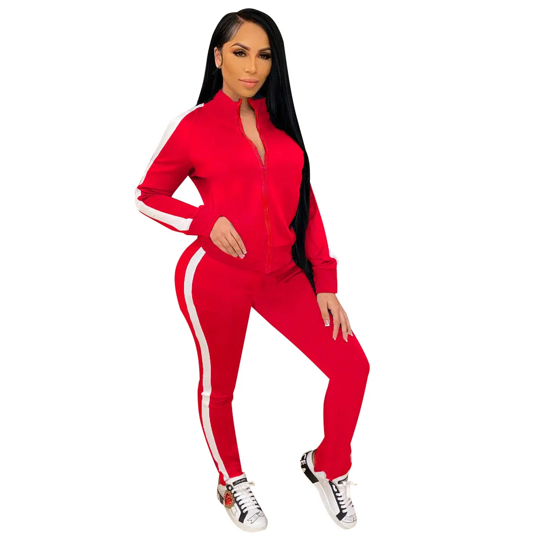 

Women Sets Women's Clothing Solid Color Stitching Fashion Plus Size Sports Casual Women Crop Top Set Two Piece Outfits Donsignet