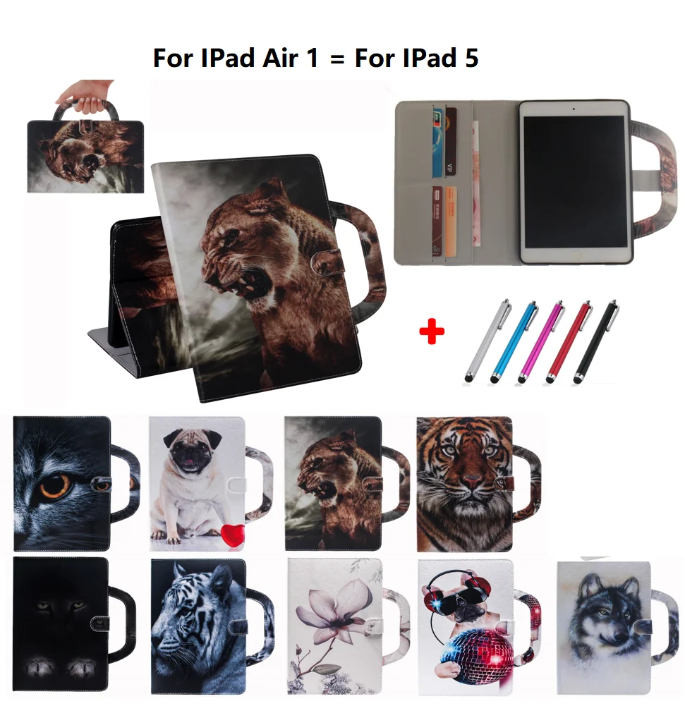 Чехол книжка из искусственной кожи и ТПУ для iPad Air 1 чехол 5 9 7 дюйма с подставкой