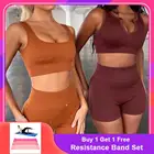 Бесшовный комплект, одежда для тренажерного зала, бесшовный комплект для йоги, женский спортивный костюм, однотонный спортивный костюм, женский комплект для фитнеса и тренировок, спортивная одежда для женщин, тренажерный зал