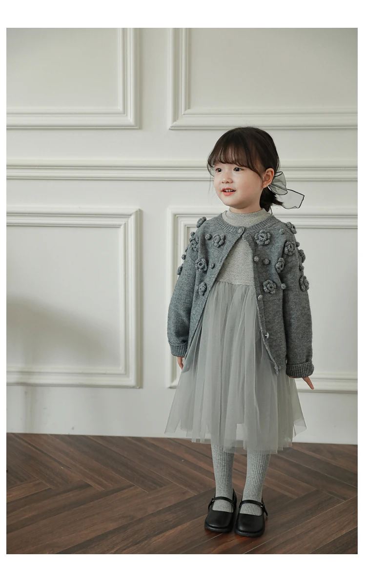 

children mesh dress Korean fashion Princess Dress Girls autumn new long sleeve dress