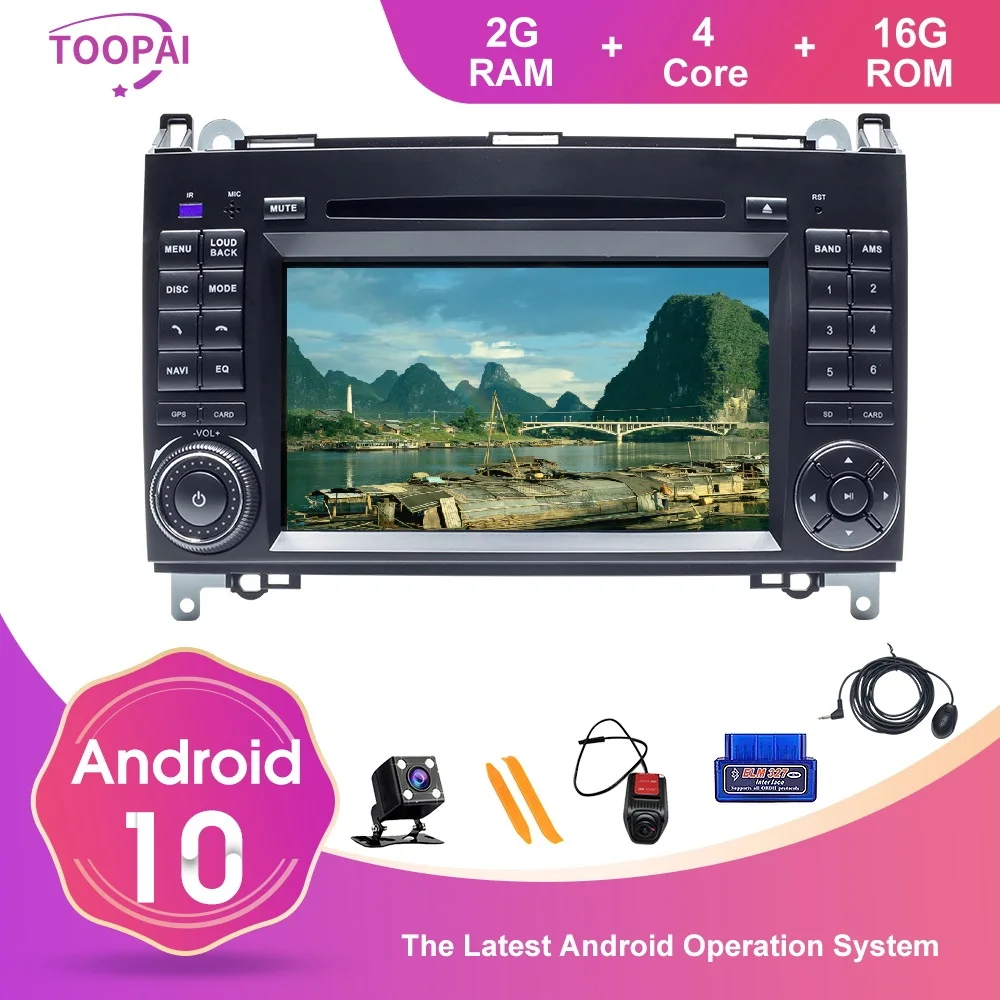 Автомобильный мультимедийный проигрыватель TOOPAI плеер на Android 10 с GPS Навигатором