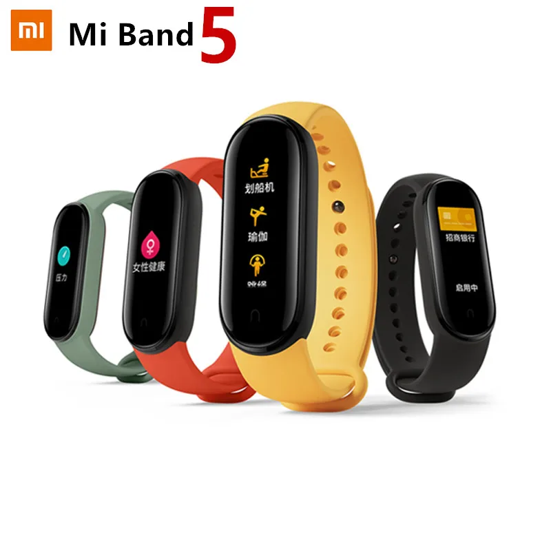 Смарт-браслет Xiaomi Band 5 4 цвета с AMOLED экраном | Электроника
