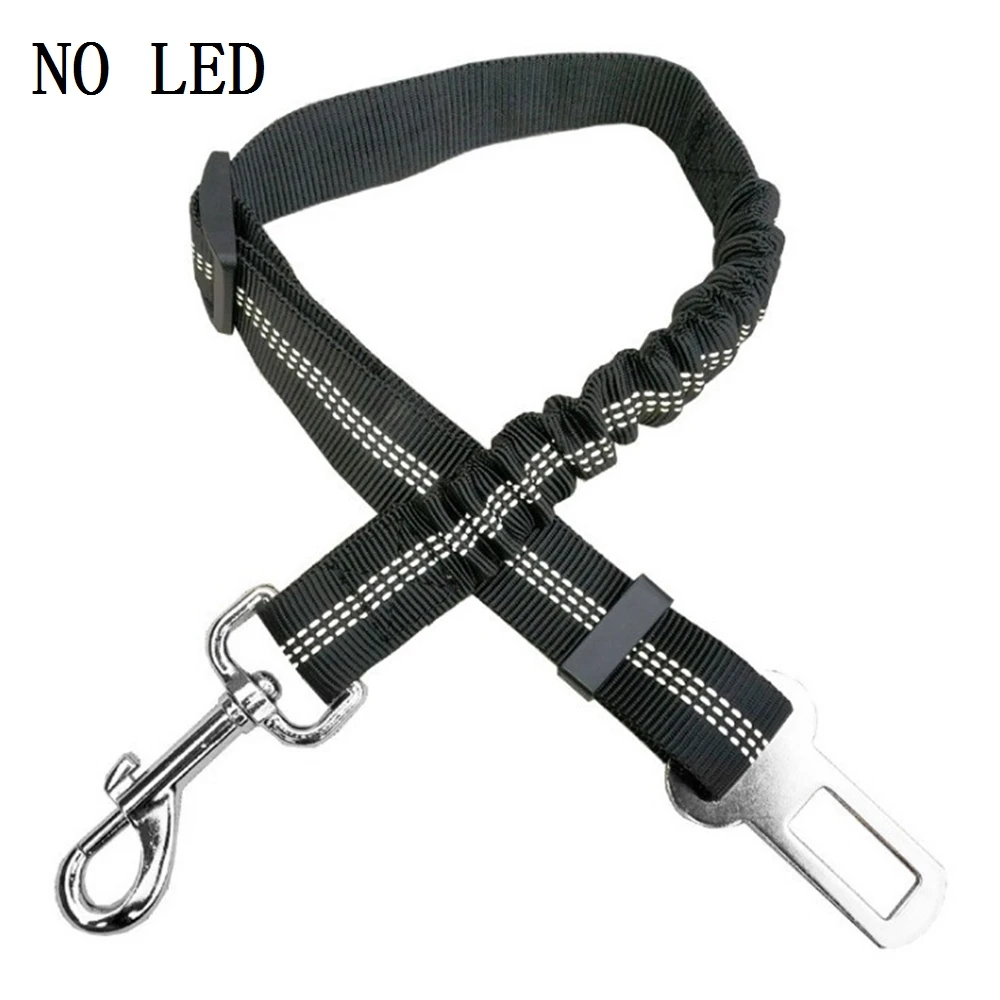 black no LED Светодиодный поводок для собак, поводок для собак, ошейник для собак, жилет для прогулок, нейлоновый светодиодный жгут, мигающий светильник для чихуахуа - Цвет: black no LED