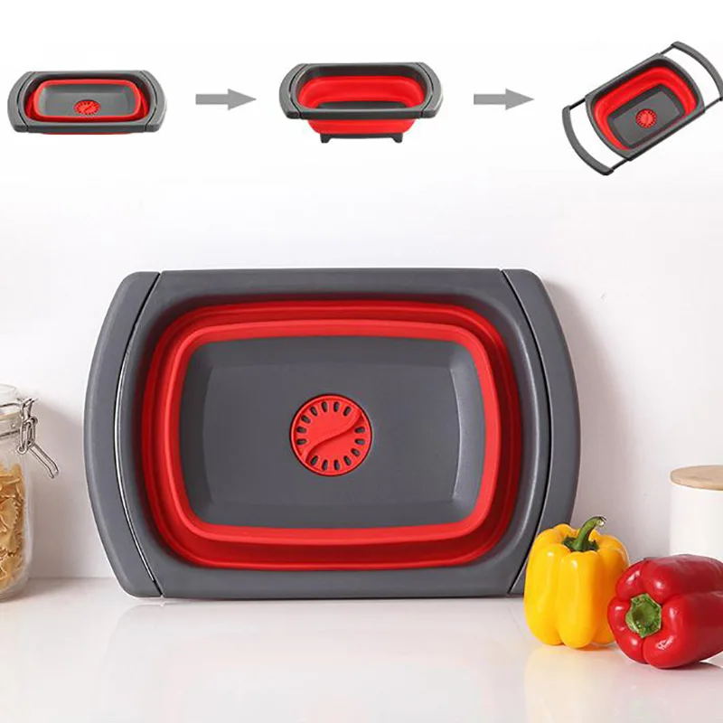 Складная сливная корзина складной контейнер для мытья фруктов и овощей