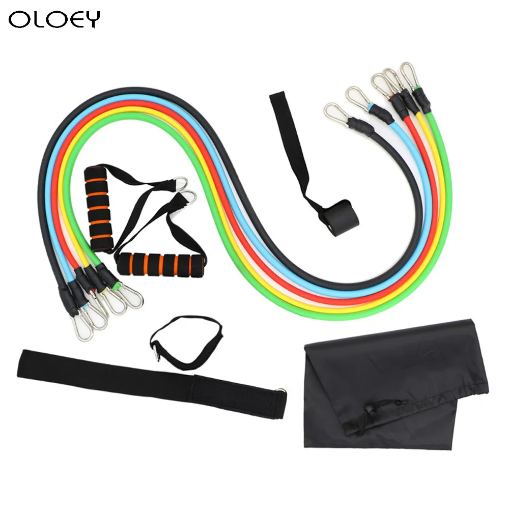 

Dropship 11 Pcs/Set Latex Resistance Bands Crossfit Training Body Exercise Yoga Tubes Pull Rope Chest Expander Pilates Fitness