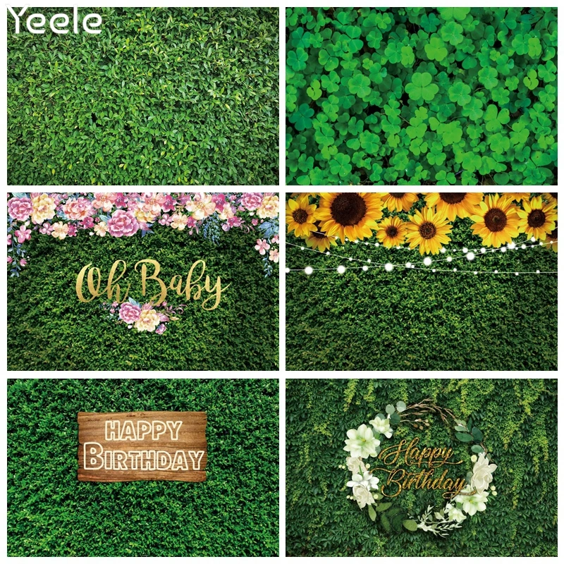 Yeele фон для фотосъемки зеленый трава цветы Baby Shower День рождения свадьба
