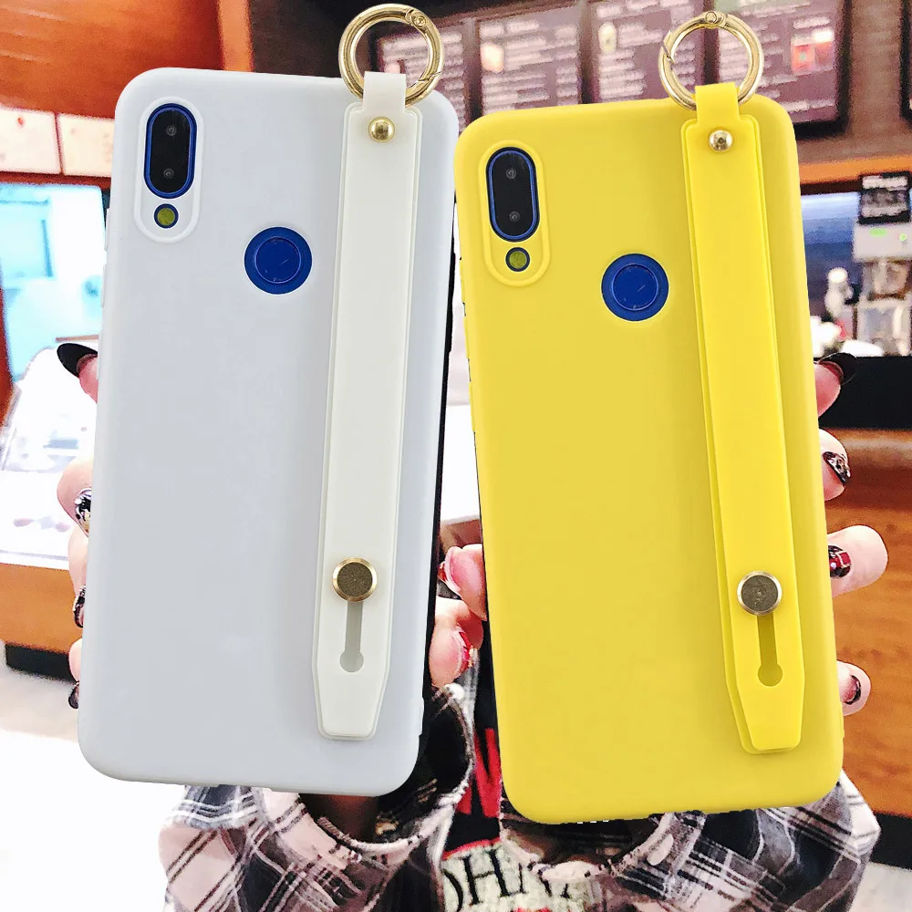 Simple Wristband Phone Case for Redmi Note 7 Soft Candy Colors Xiaomi MI8 MI9 MAX3 5 Holder Conque |