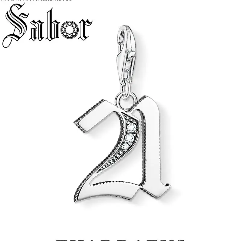 Посеребренная Подвеска с номером 21 очаровательное модное ювелирное изделие