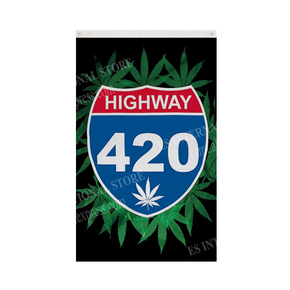 Флаг с листьями Highway 420 Rasta Регги Ямайка музыкальный рок-флаг 90x150 см 3x5 футов баннер
