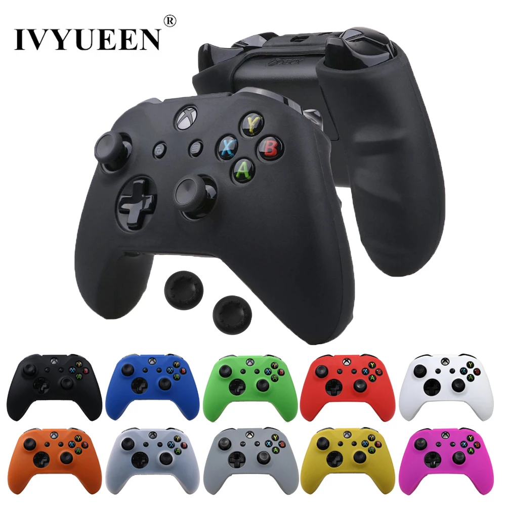 IVYUEEN для microsoft Xbox One X S тонкий контроллер силиконовый чехол+ аналоговые палки с захватом колпачка для X Box One 1 X S геймпад