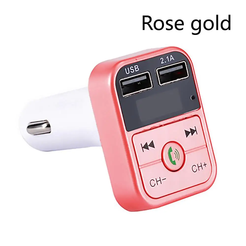 Roes gold Автомобильный комплект громкой связи беспроводной Bluetooth fm-передатчик ЖК MP3-плеер USB зарядное устройство 2.1A автомобильный двойной USB Быстрый автомобильный аксессуар - Название цвета: Roes gold