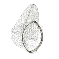 hollow stainless steel ring strong nylon net d40cm 60cm landing net of head fishing net fishing network turck net dipnet outdoor
