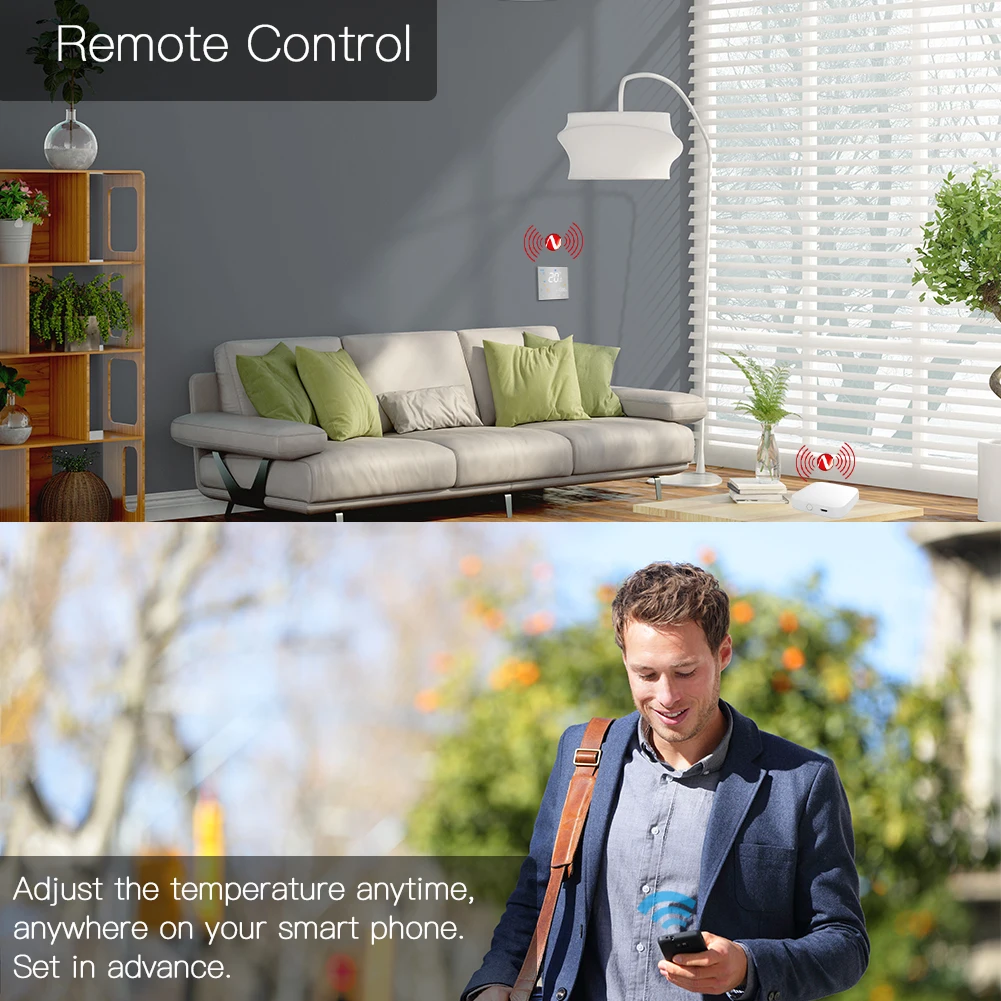 Умный термостат Moes Tuya ZigBee 2MQTT Alexa Google Smart Life матовая панель для теплого пола воды