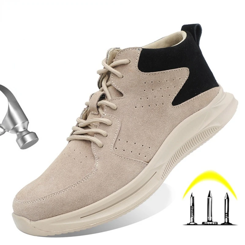 

Indestructible Men's Work Boots Steel Toe Safety Shoes Men Anti-puncture Safety Boots Man Work Sneakers Industrial Work Shoes