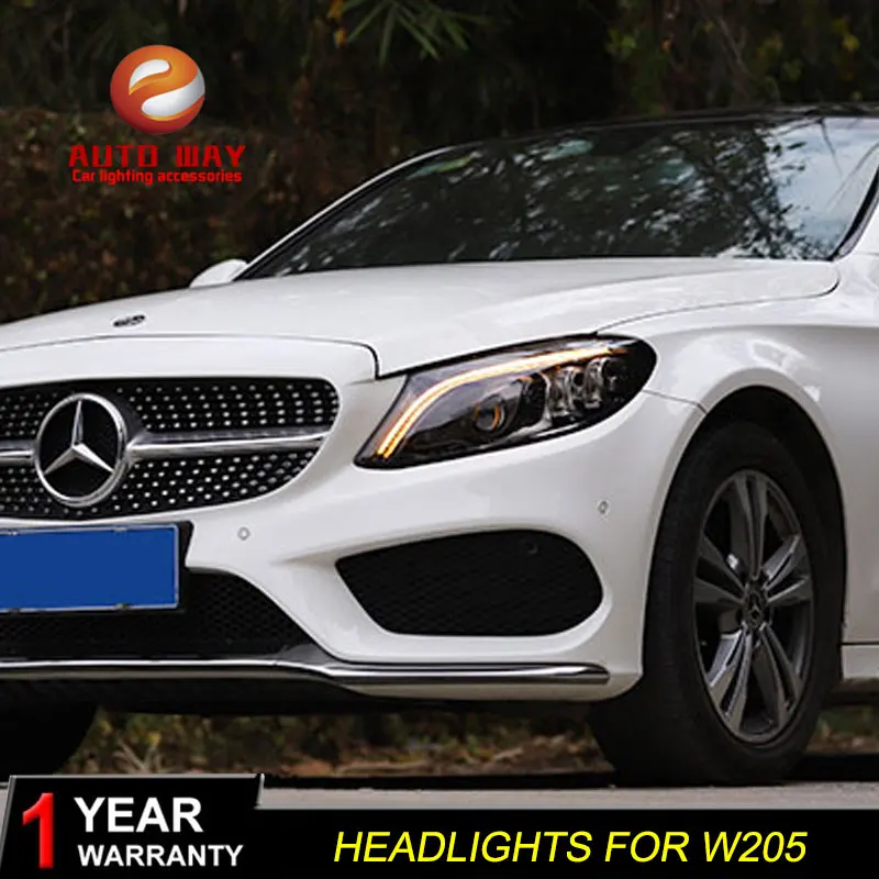 

Head Lamp for Mercedes Benz W205 Headlights 2015-2020 C300 C260 New ALL LED Headlight dynamic turn signal DRL Bi-LED LENS