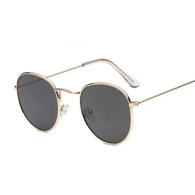Солнцезащитные очки маленькие круглые женские, металлические винтажные брендовые Классические солнечные очки для путешествий, модные ретро солнечные очки