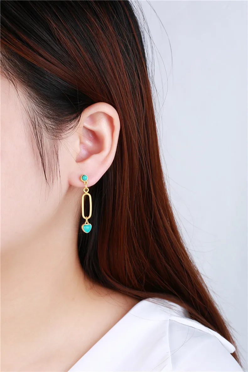 Женские серьги-подвески из серебра 925 пробы в форме сердца | Украшения и