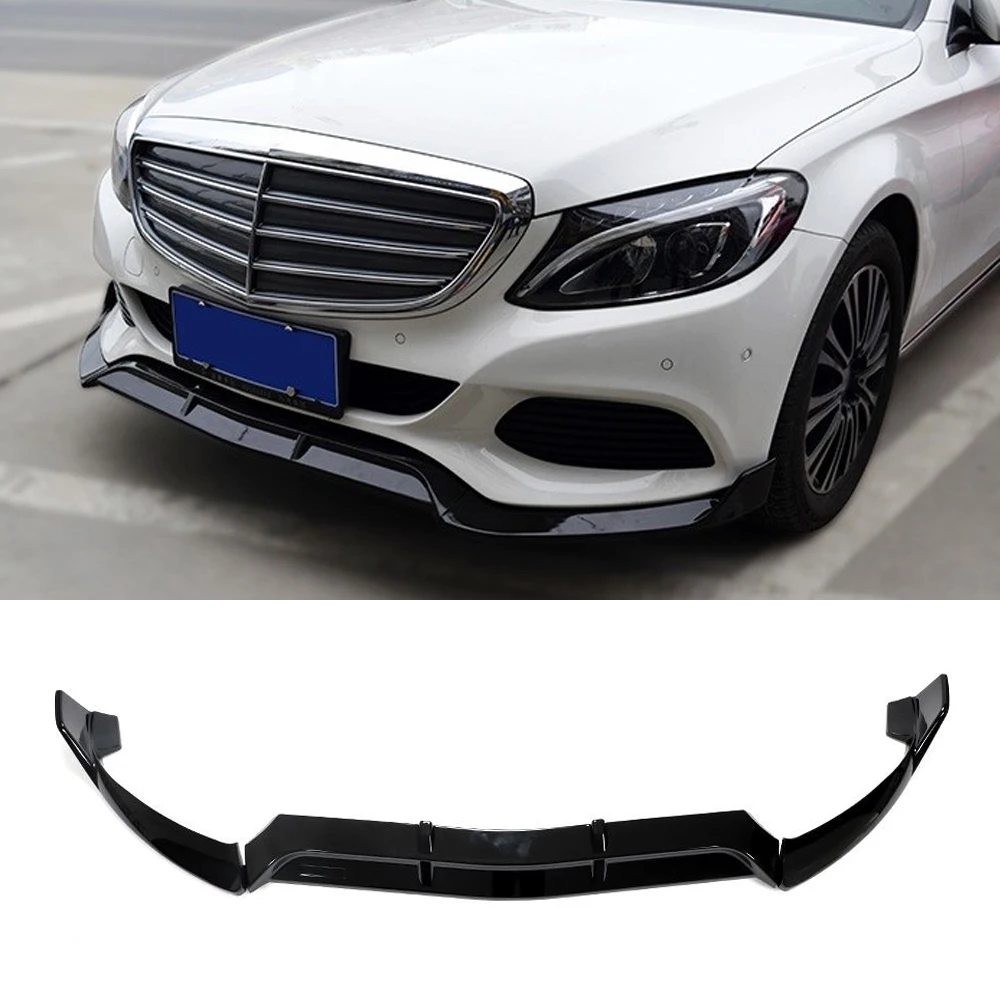 Полипропилен глянцевый черный передний бампер спойлер разветвители для Mercedes-Benz