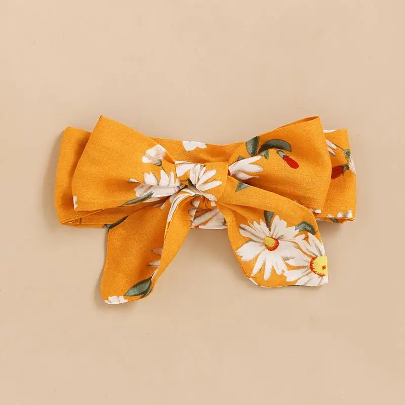 

1Set Baby Girl Sunflower Shorts Suit Short-Sleeve PrintPants Bow Headband Newborn Cotton Comfort Breathable Photography Props