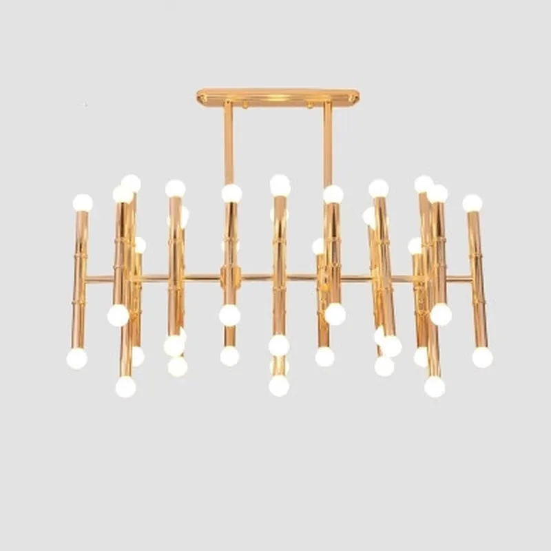 Прямоугольный подвеска фонарный столб Современная тарелка хром золото Led люстра