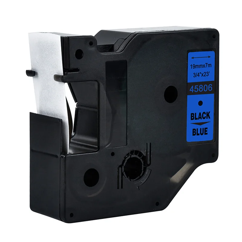 Black on blue Многоцветный 45803 19 мм совместимый с dymo D1 19 мм Принтер этикеток 45800 45806 45807 45808 45809 45813 45814 для dymo 19 мм этикетка производители - Цвет: Black on blue