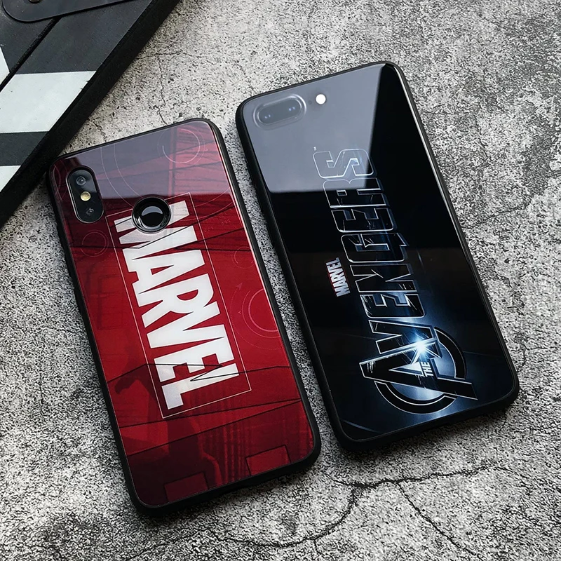 Чехол для iphone 7 8 6 s 7plus чехол X XR XS max Plus 5 se стеклянный Marvel Железный человек |