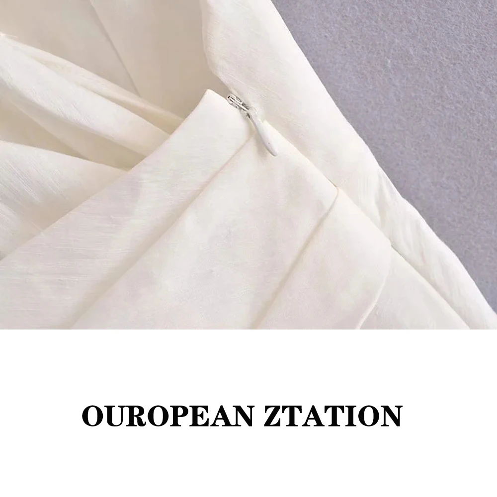 

Za 2021 summer Women Sexy Halter Top Deep v neck Blouse female Sleeveless Bustier crop Irregular linen Shirt Chic Low-cut Blusas