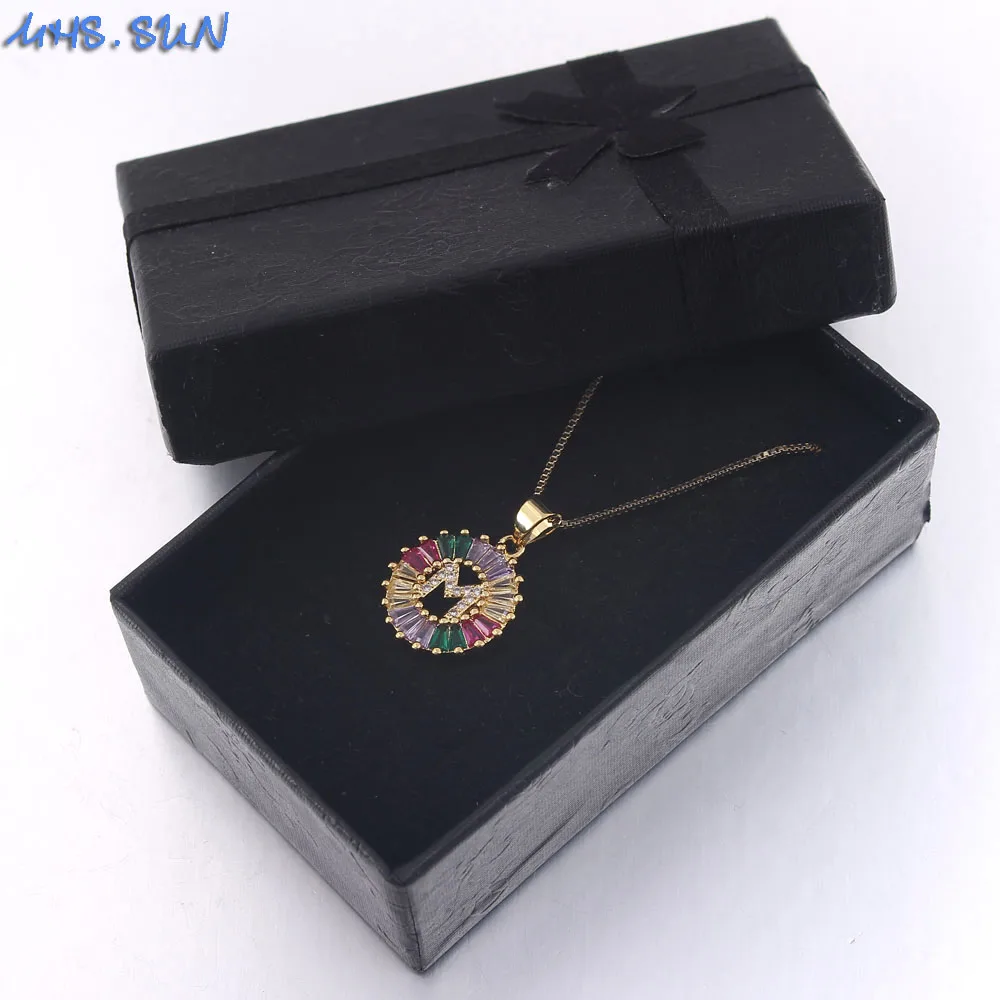 MHS.SUN красочная мозаика AAA CZ подвеска ожерелье для женщин и девушек