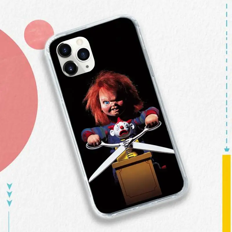 

CHUCKY skull terror mobile Phone Case Transparent soft For iphone 5 5s 5c se 6 6s 7 8 11 12 plus mini x xs xr pro max
