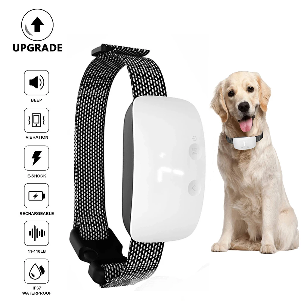 

Electric Anti Bark Dog Collar With Shock Vibration Sound Intelligent Auto Training No Barking Stop Deivce For All Sizes