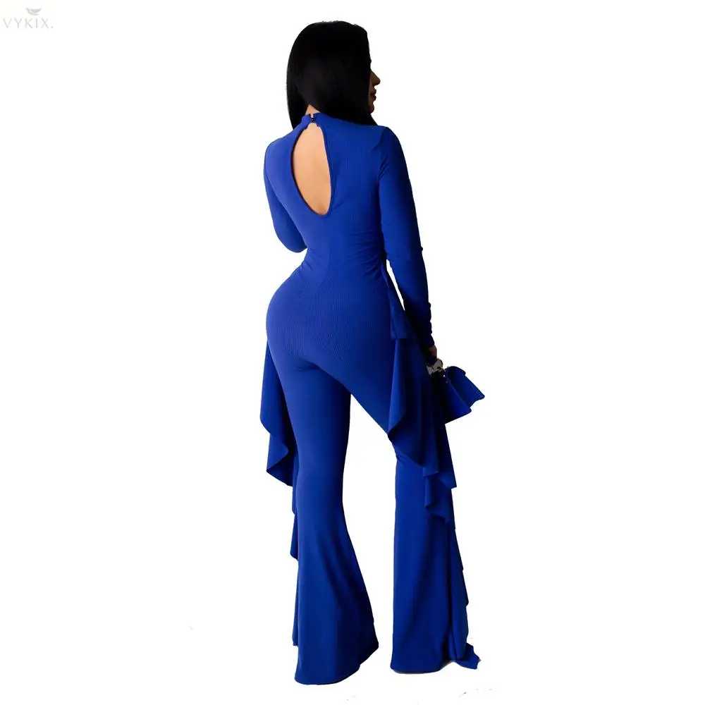 Женский комбинезон сексуальный трикотажный с оборками Женские Широкие штаны