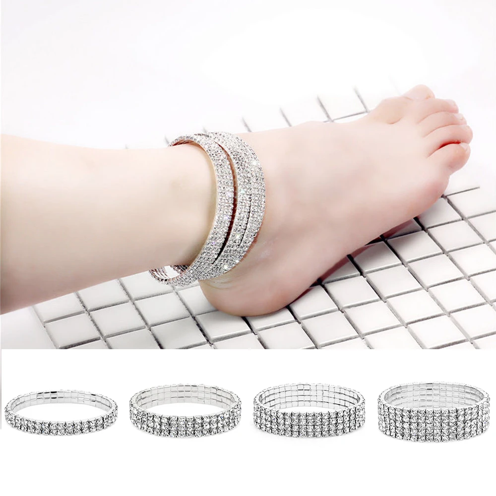 Эластичный браслет на ногу цепочка лодыжку бриллиантовый нож ювелирные изделия