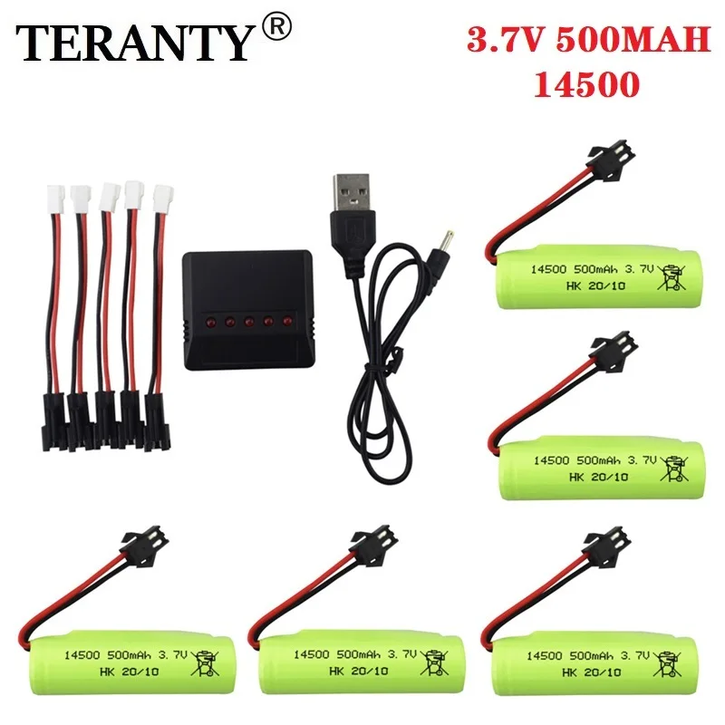 

1S 3.7V 500Mah 14500 Lipo Battery and charger Voor DE35 DE38 Dubbelzijdig Rc Tumbling Stunt Afstandsbediening controle Auto