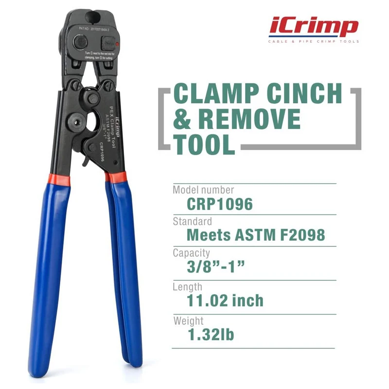 IWISS CRP1096 храповой инструмент с зажимом PEX для зажимов из нержавеющей стали от 3/8 до