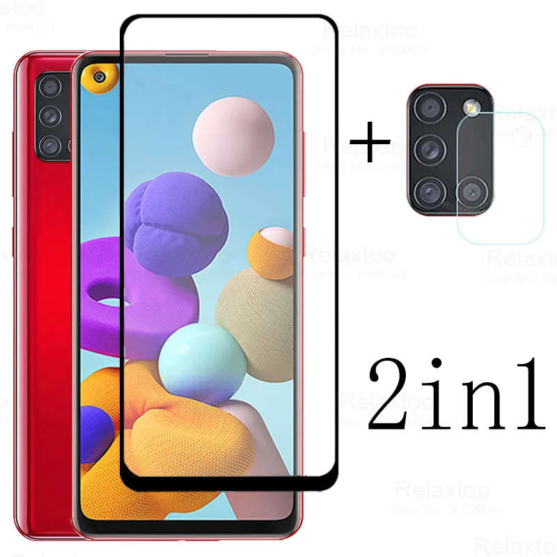 Защитное стекло 2 в 1 для Samsung A21s пленка объектива камеры Galaxy A21 s A 21 из закаленного
