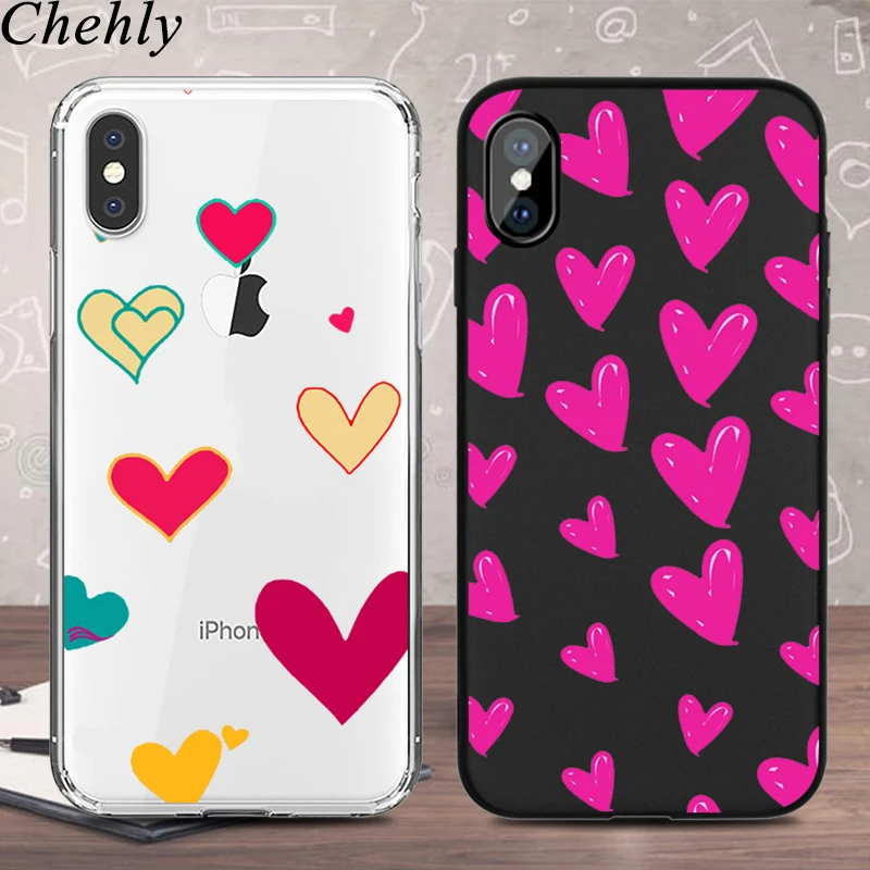 Новый чехол для телефона с милым сердцем IPhone 6s 7 8 11 Plus Pro X XS MAX XR чехлы цветами