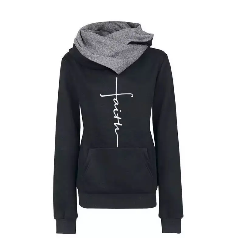 

Autumn Winter Hoodies Sweatshirts Women Letters Crewneck Sweatshirt Long Sleeve Pullovers Casual Warm Hooded Tops Ladies Hoodie