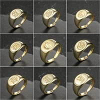 wangaiyao new stainless steel retro 26 ancient english letter ring a z couple fashion trend open ring ins memorial day gift jewe